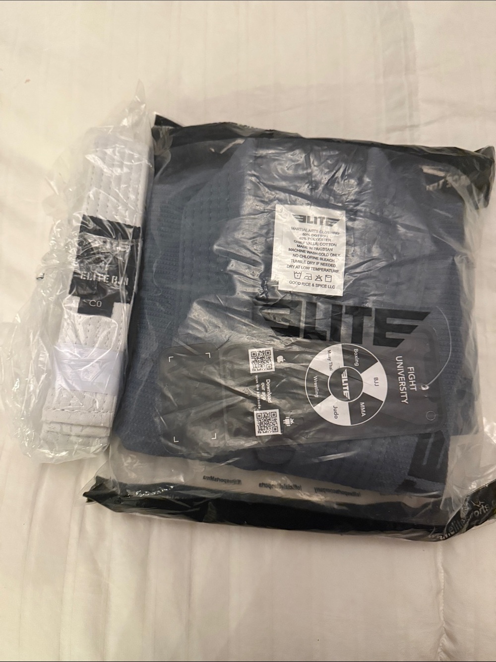 Elite Dark Kids Fight Uniform Shirt with white belt